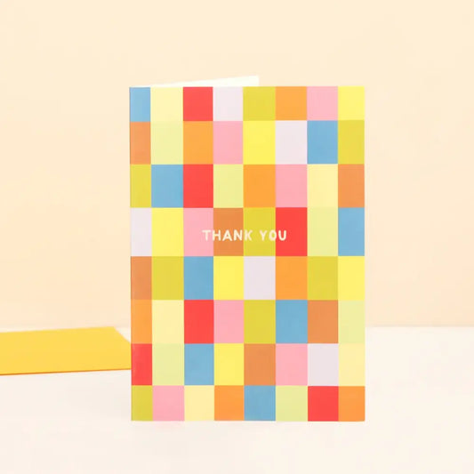 Colourful Squares Thank You Card - PABOOM