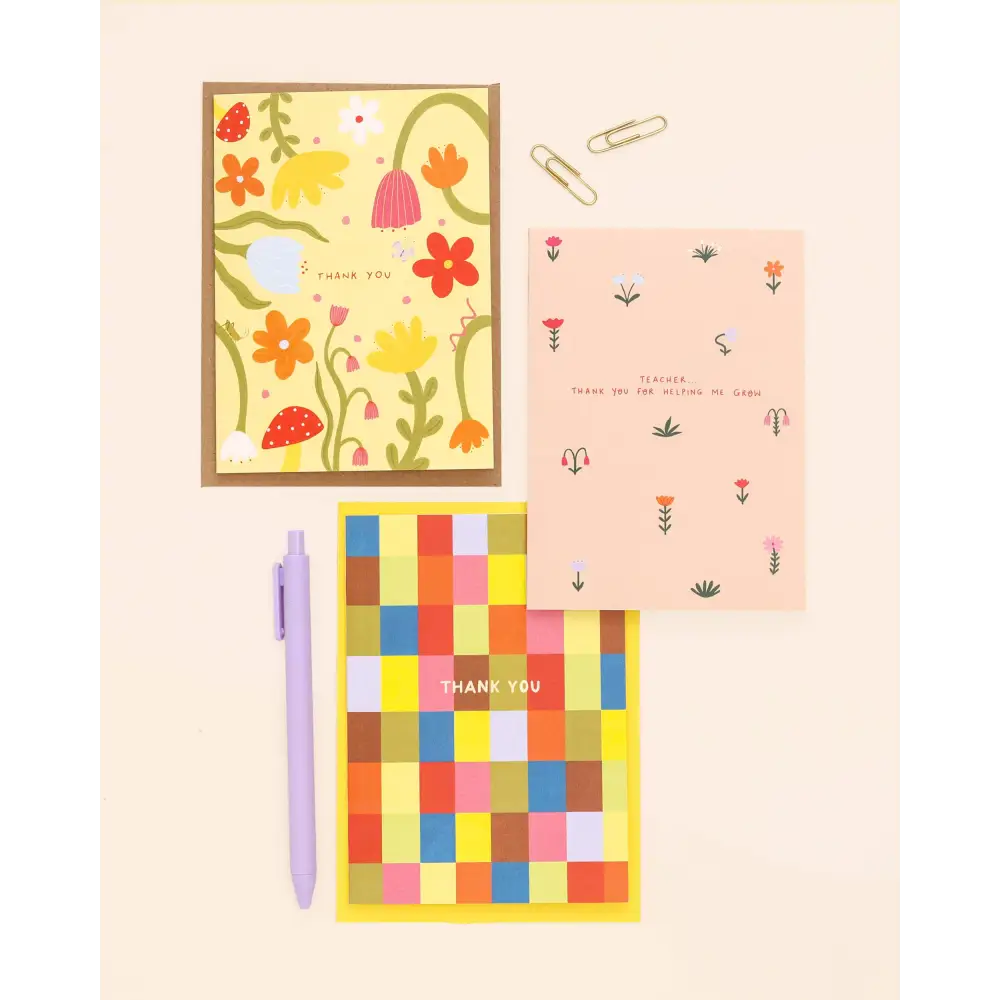 Little Black Cat Illustrated Goods - Floral Thank You Card | Thanks | Just To Say