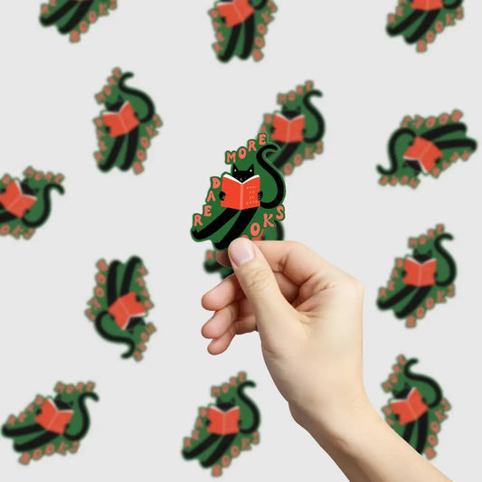 Little Black Cat Illustrated Goods - Read More Books Sticker | Vinyl | Cute