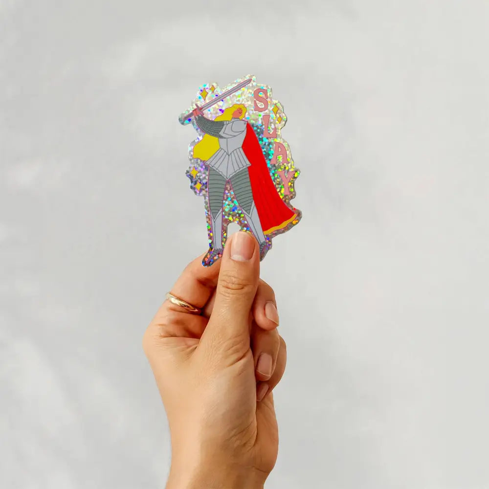 Little Black Cat Illustrated Goods - Slay Fantasy Girl Glitter Sticker | Knight | Kindle