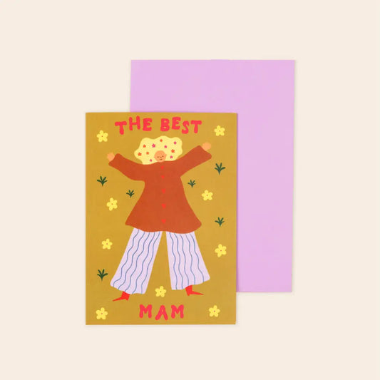 Little Black Cat Illustrated Goods - The Best Mam Card | Mum Birthday | Floral Mother’s Day