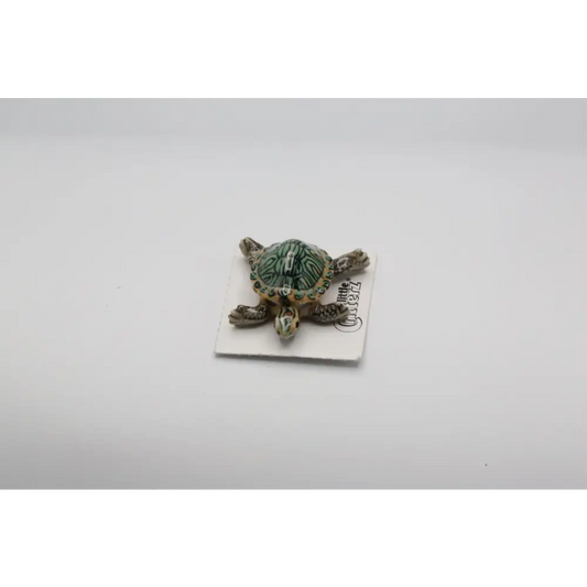 Bask Red-Eared Slider Turtle Porcelain Miniature - PABOOM