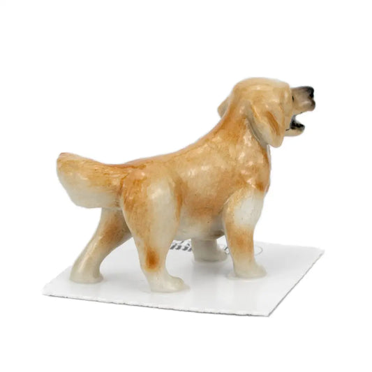 Little Critterz Buddy Golden Retreiver Adult Porcelain Miniature golden retriever figurine open mouth