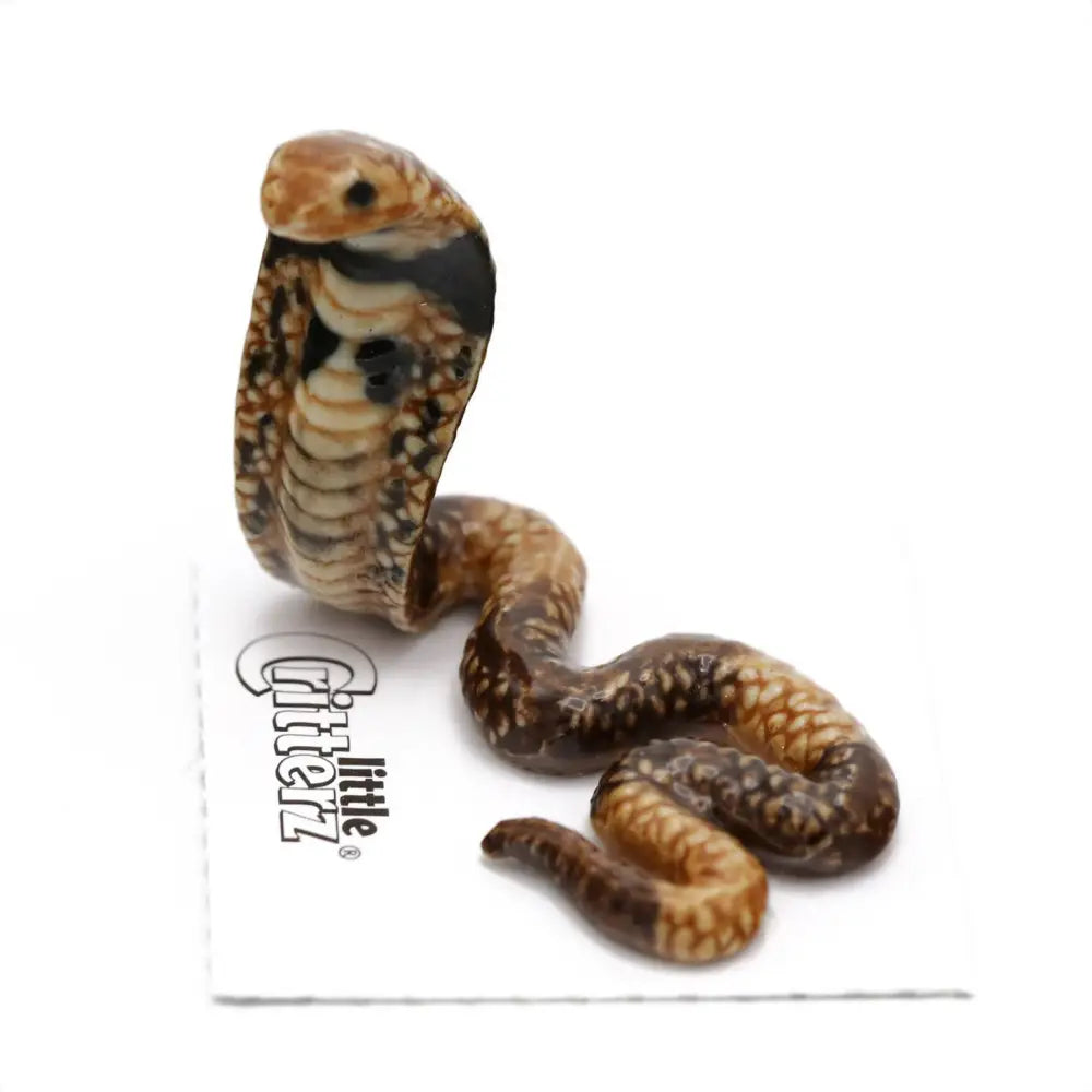 Naja Spectacled Cobra Porcelain Miniature - PABOOM