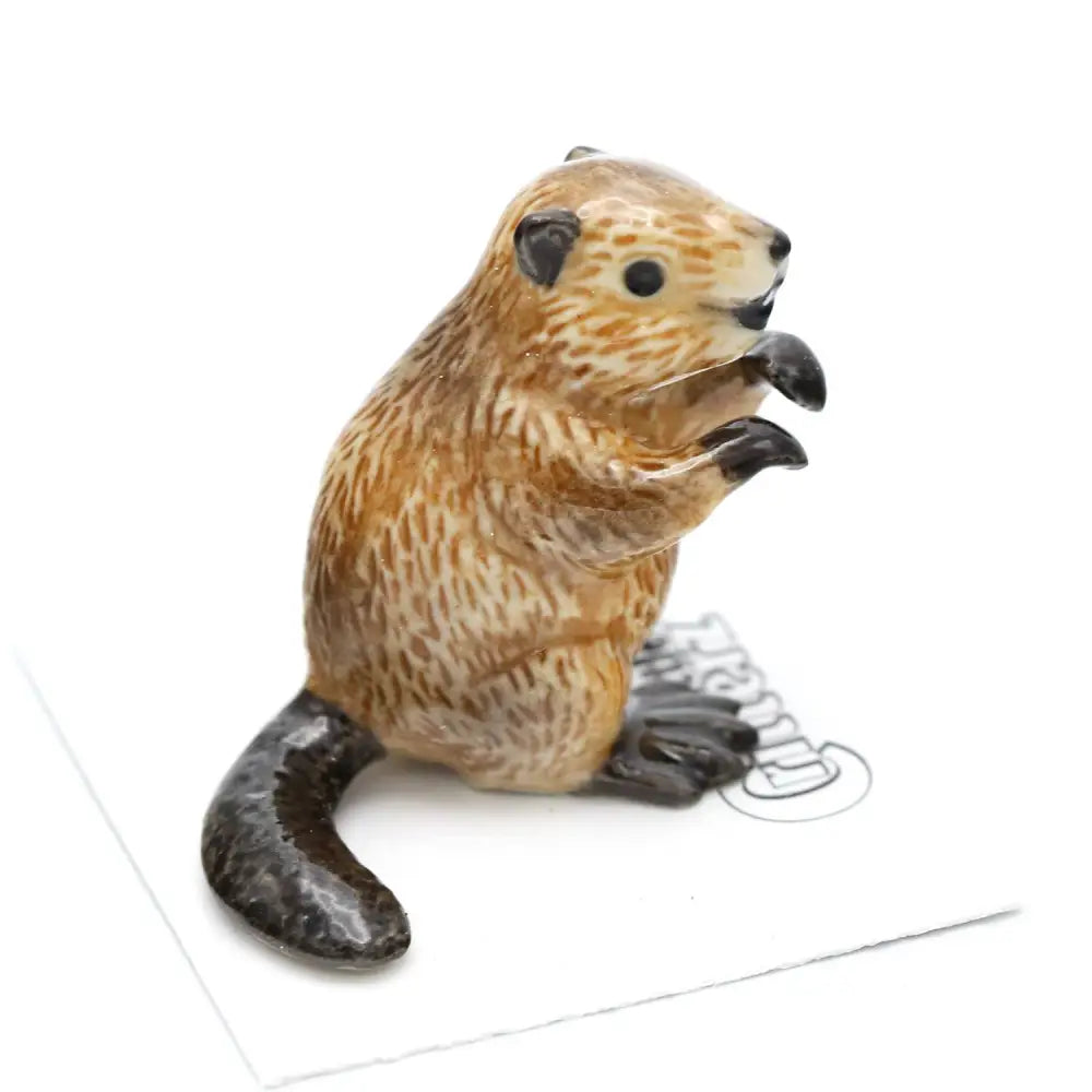 Paddle Beaver Porcelain Decorative Figurine Miniature - PABOOM