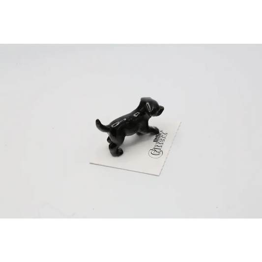 Shadow Black Lab Puppy Porcelain Miniature - PABOOM
