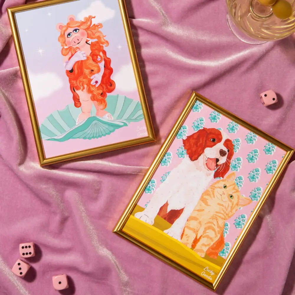 Lucky Goods Paper - Cat & Dog Best Buds Portrait Print 8’’ x 10’’