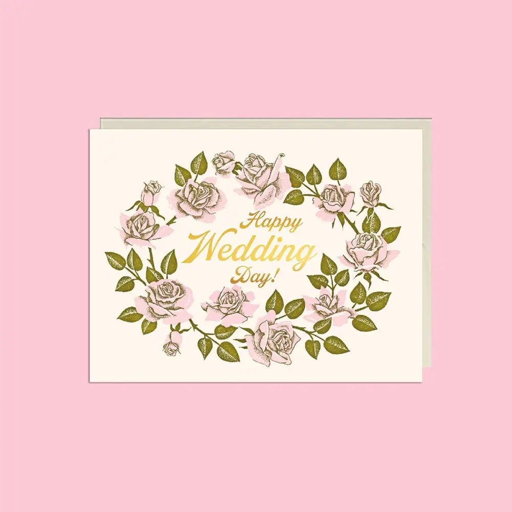 Lucky Goods Paper - Happy Wedding Day Florals β Foil Card