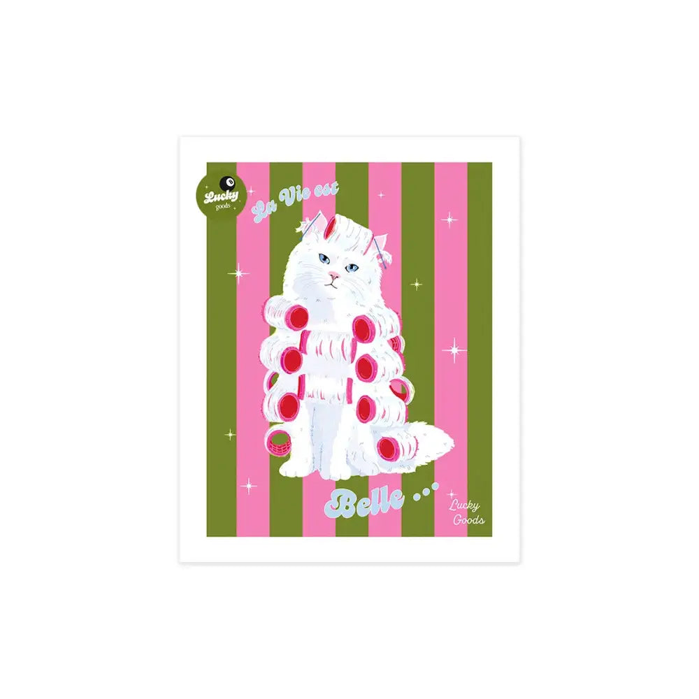 Lucky Goods Paper - La Vie est Belle Kitty Portrait Print 8’’ x 10’’