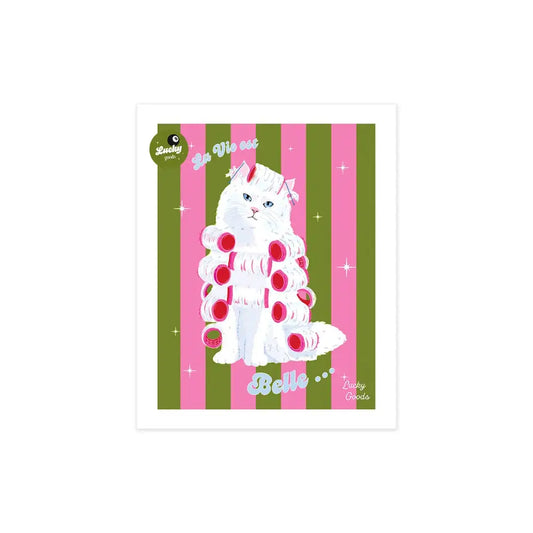 Lucky Goods Paper - La Vie est Belle Kitty Portrait Print 8’’ x 10’’