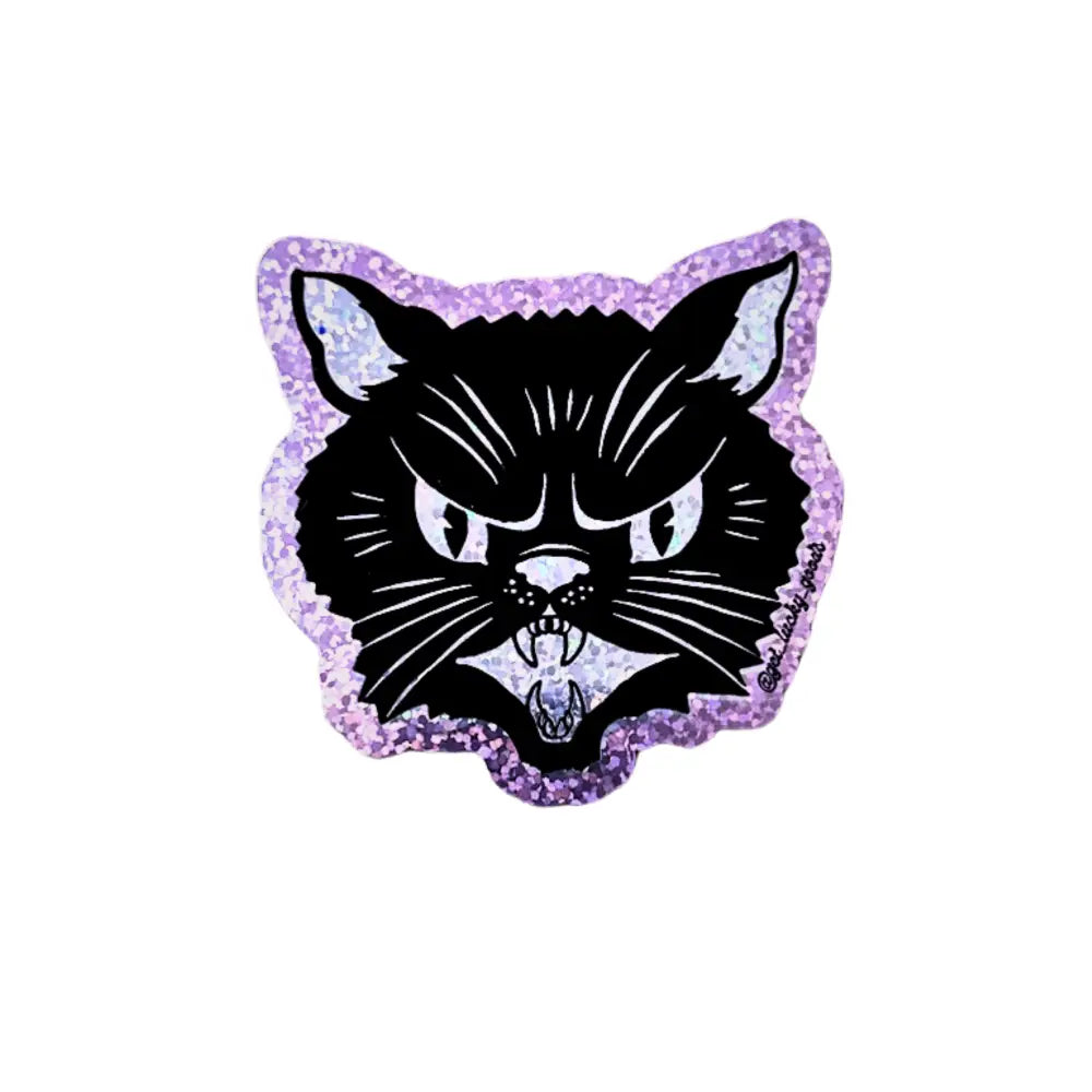 Lucky Goods Paper - Spooky Kitty Glitter Holo Vinyl Sticker