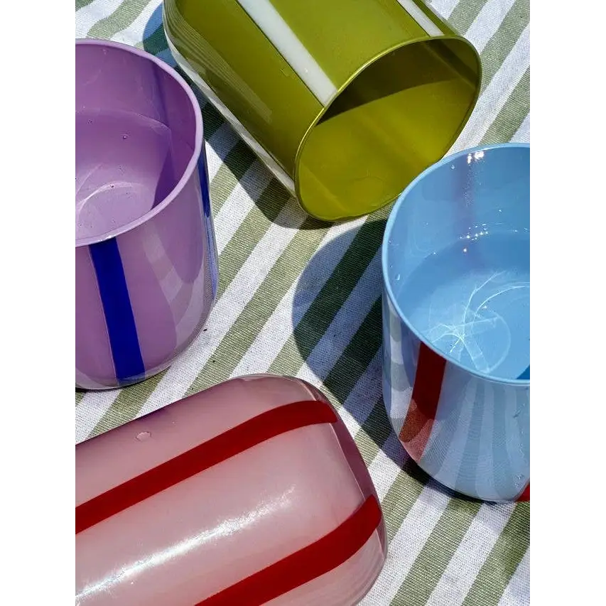 Atina Glassware - Olive + White