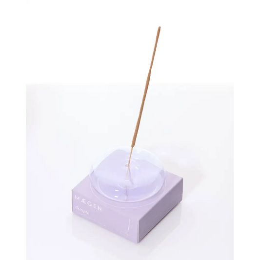 Dimple Hand Blown Glass Incense Holder - Lavender