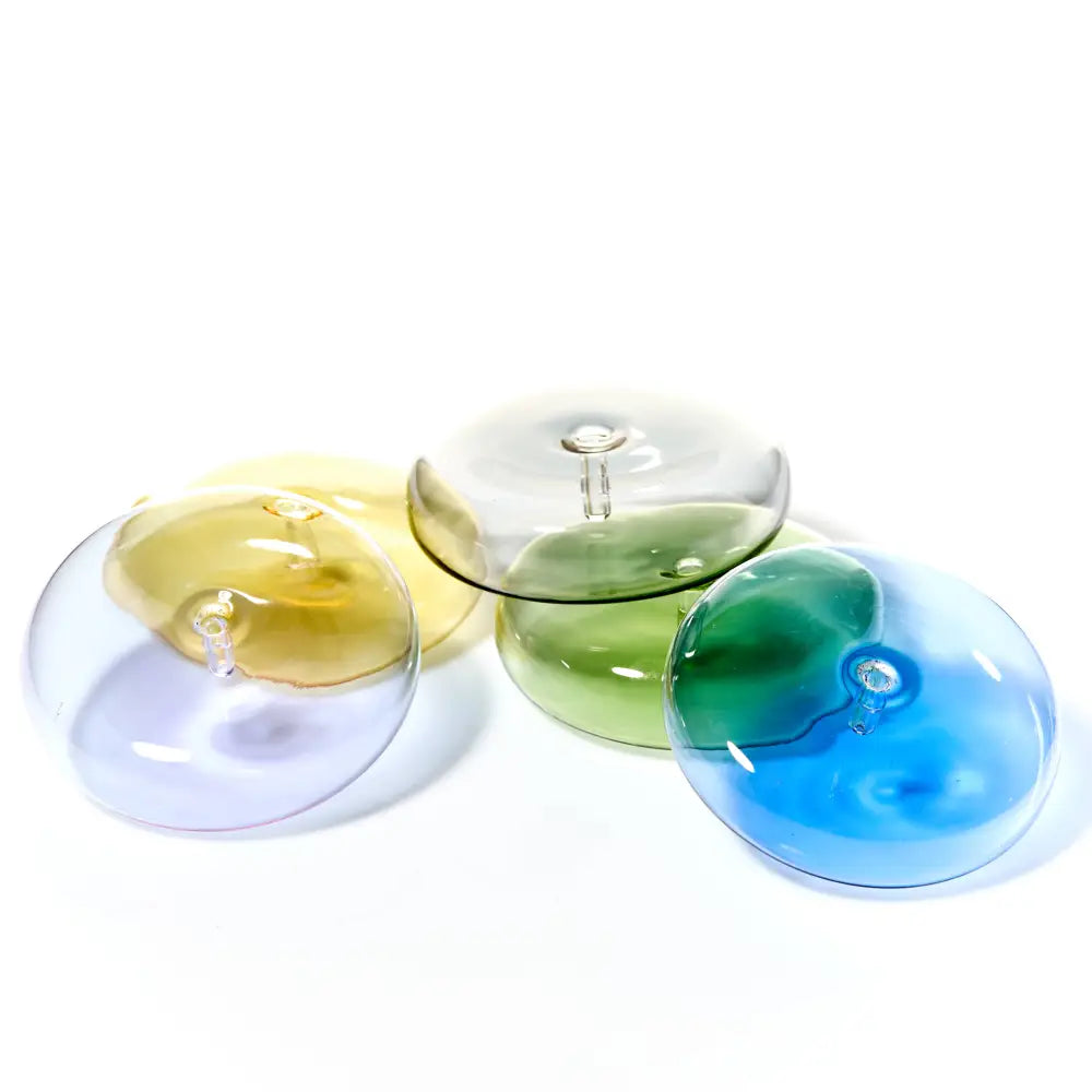Dimple Hand Blown Glass Incense Holder - Yellow