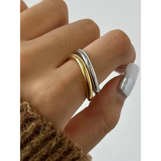 Maiq Accessories - Andrée Double Two Tone Ring Multi-Coloured