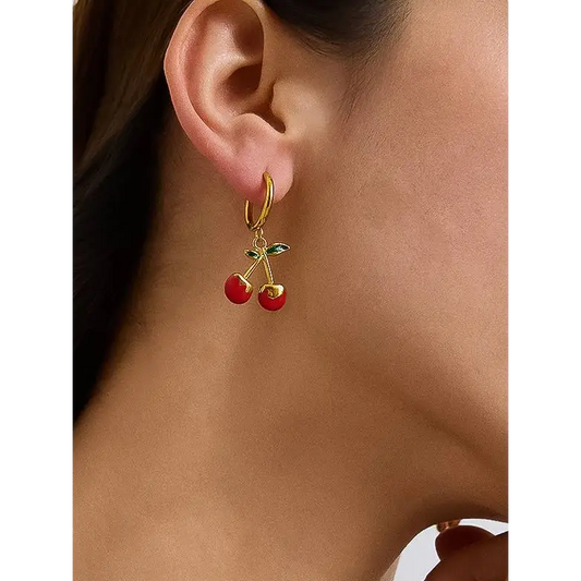 Maiq Accessories - Côte Vintage Cherry Earring Red