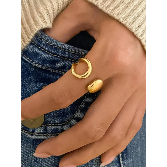 Florine 18K Gold Non-Tarnish Abstract Ring - PABOOM