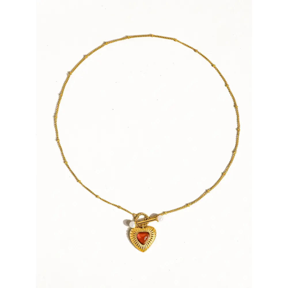 Havana 18K Non-Tarnish Vintage Heart Chain Necklace - PABOOM