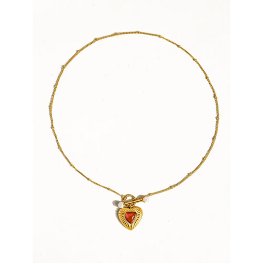 Havana 18K Non-Tarnish Vintage Heart Chain Necklace - PABOOM