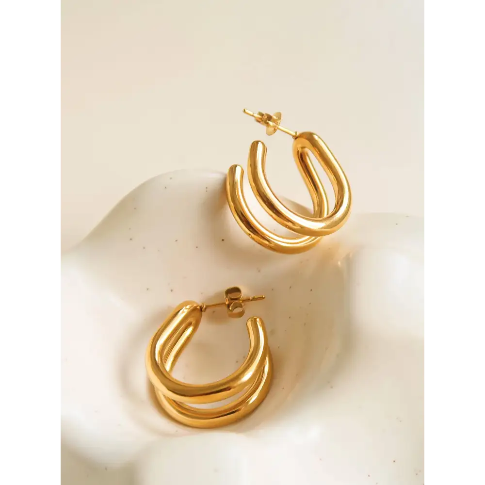 Maiq Accessories - Lucille Double C Hoop Earring Yellow