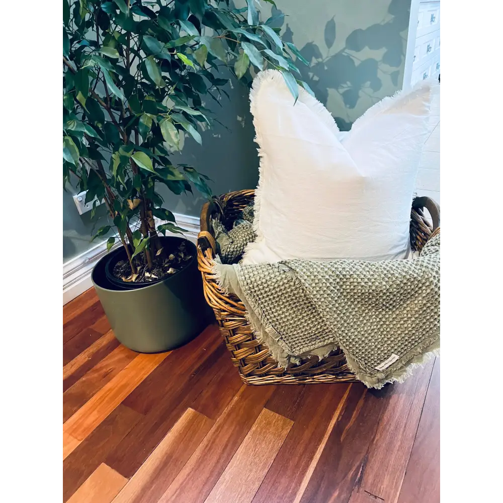 Cotton Fringed Cushion Cover White - PABOOM