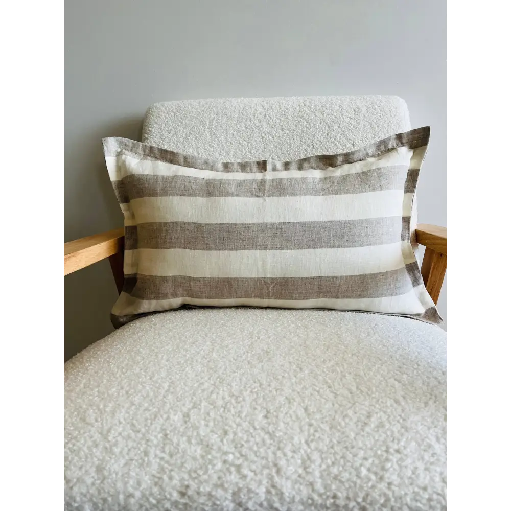 Flange Linen Lumbar Cushion Cover - PABOOM
