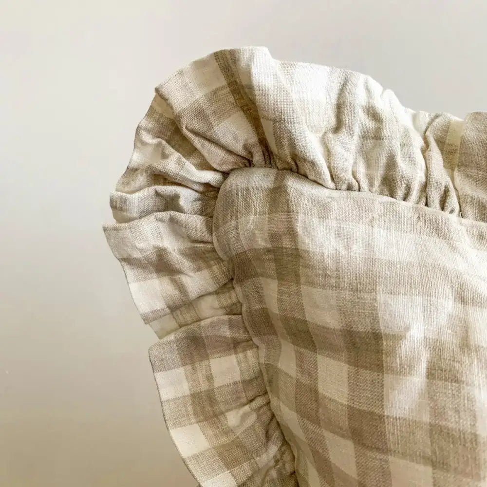 Linen Lumbar Ruffle Cushion Cover - PABOOM