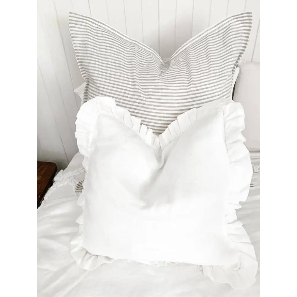 Linen Ruffle Cushion Cover - PABOOM
