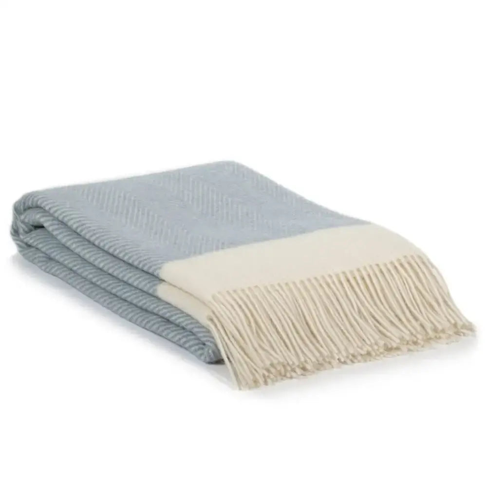 MoST - Wool Throw Blanket FLORENCE - light blue