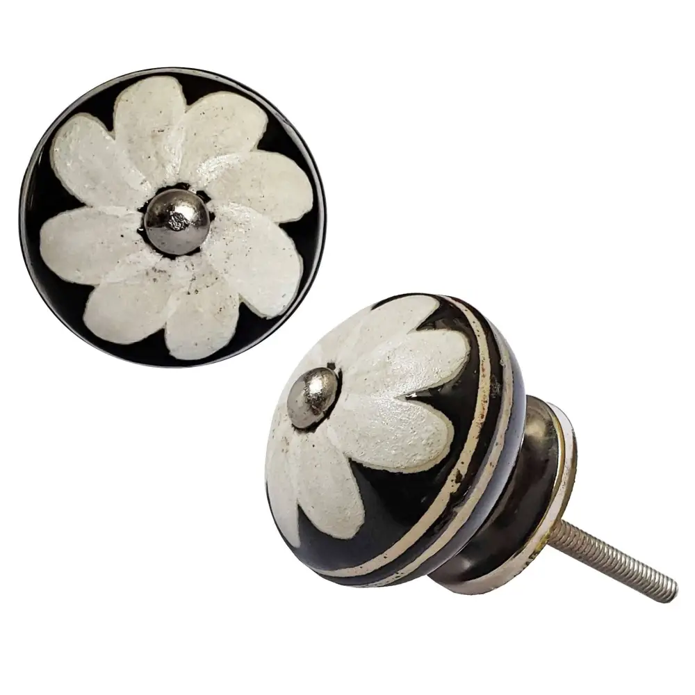 NACH - Art Deco Ceramic Flower Knob Last Chance