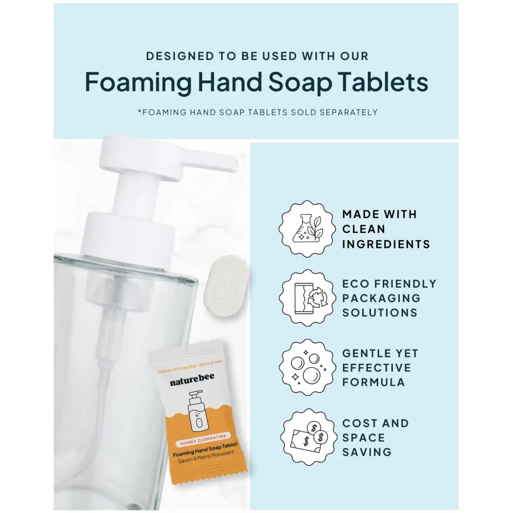 NATURE BEE - Glass Foaming Hand Soap Bottle