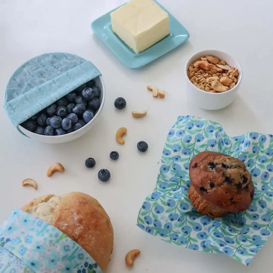 Wildflower Beeswax Wrap Variety Set - Blue