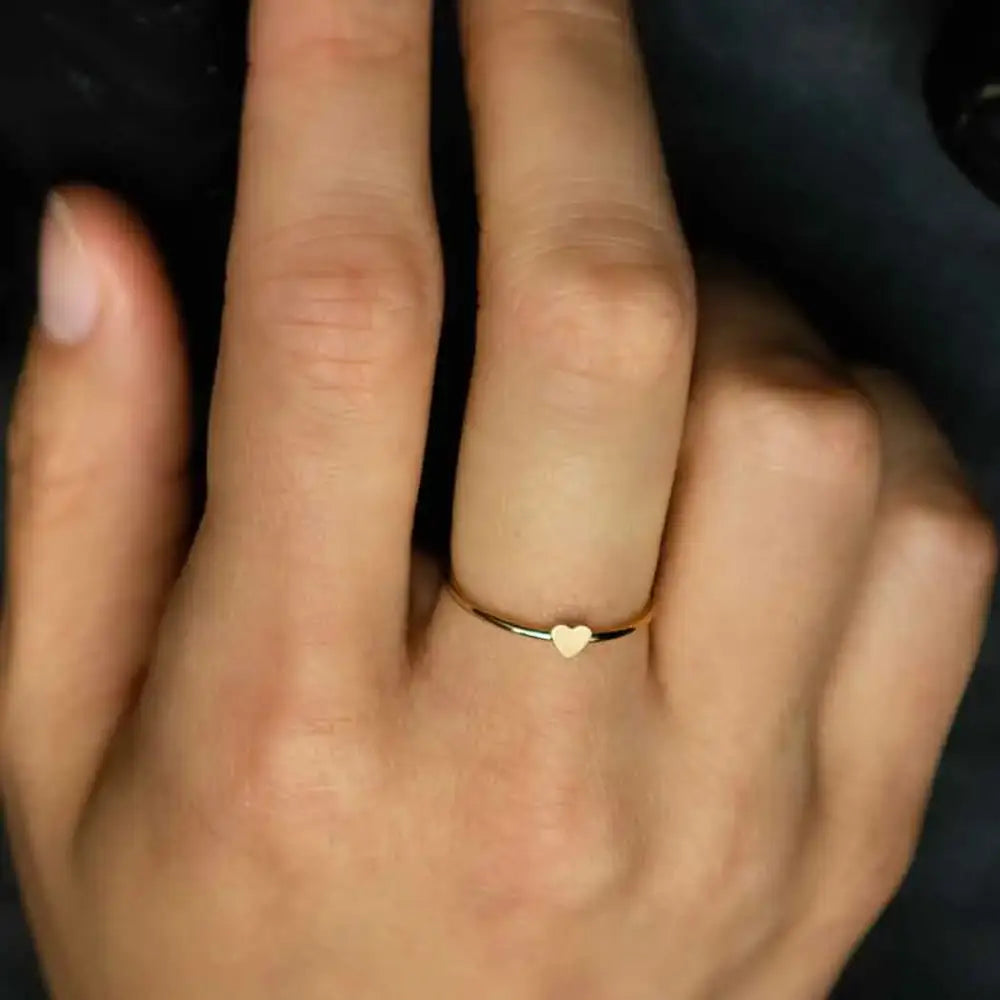 Gold Filled Ring with Heart - PABOOM