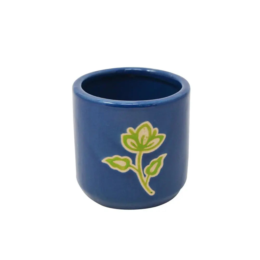 Blue With Flower Tumbler - PABOOM