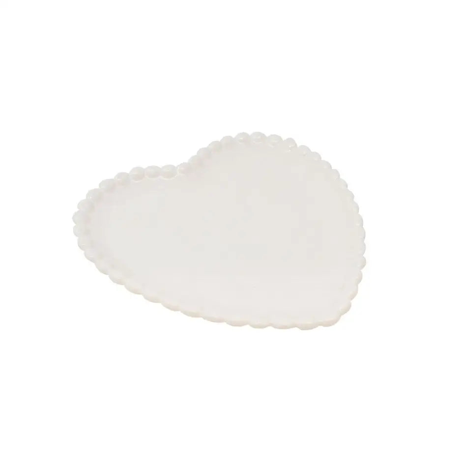 Heart Plate Hobnail Edge Ivory - PABOOM