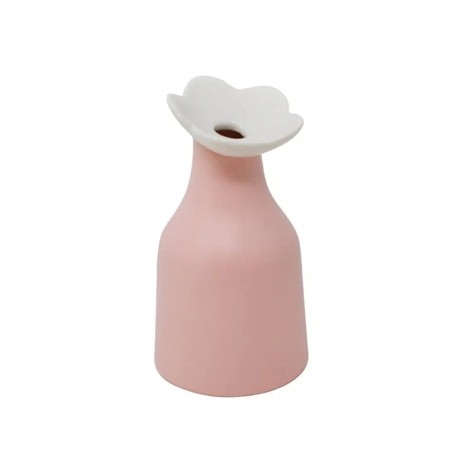 Nostalgia Imports - Vase Pink Flower 3x6.25ββ