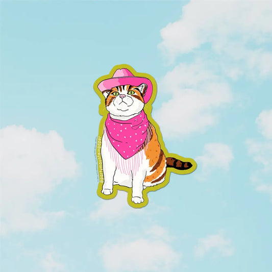 Cowboy Cat Sticker - PABOOM