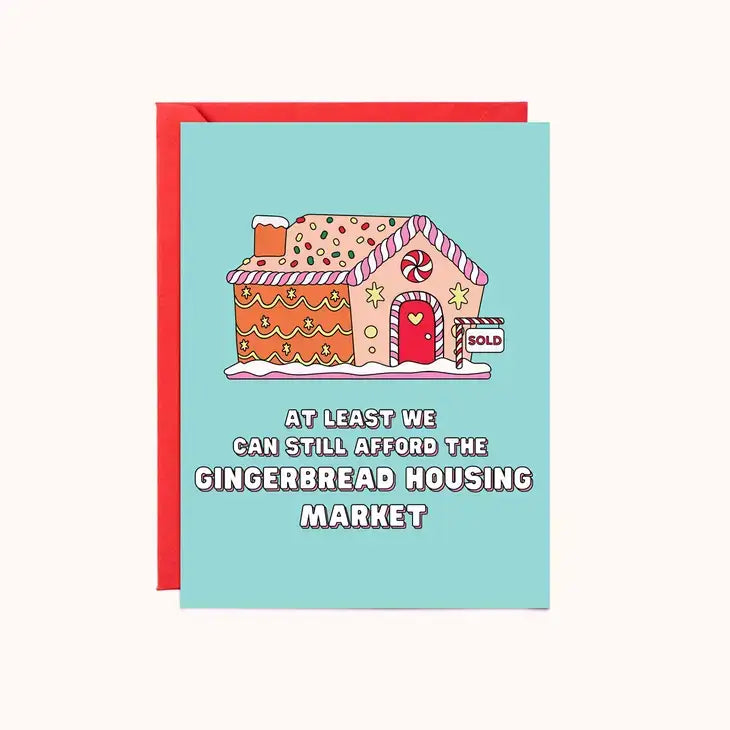 Gingerbread Housing Market Xmas Card - PABOOM