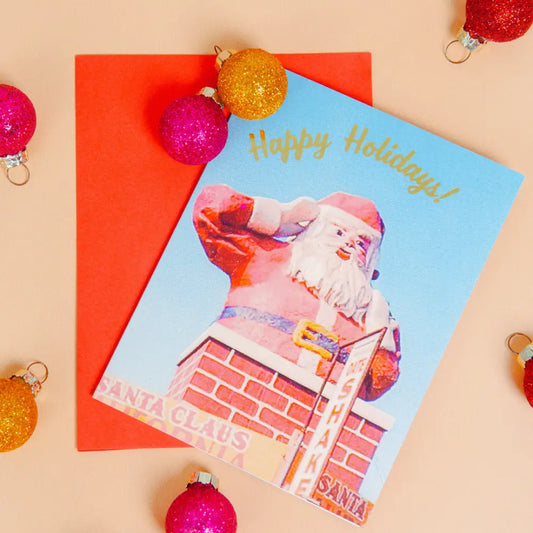 Party Mountain Paper co. - Happy Holidays Retro Santa Card