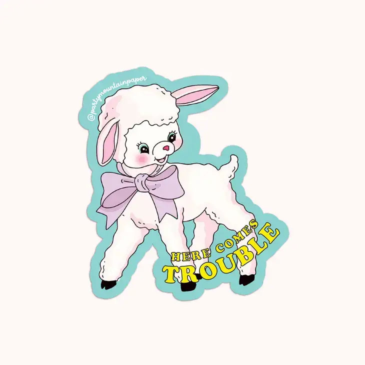 Here Comes Trouble Sticker - PABOOM