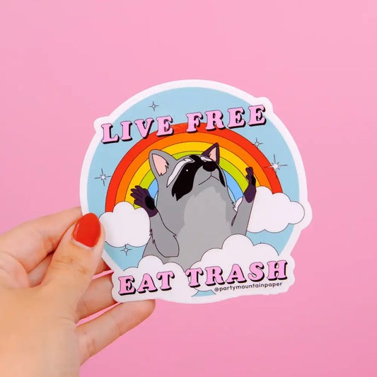 Live Free, Eat Trash Bumper Sticker - PABOOM