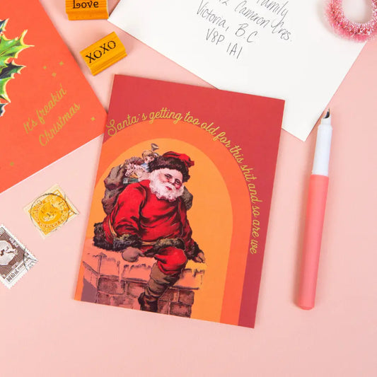 Party Mountain Paper co. - Old Santa Christmas Card