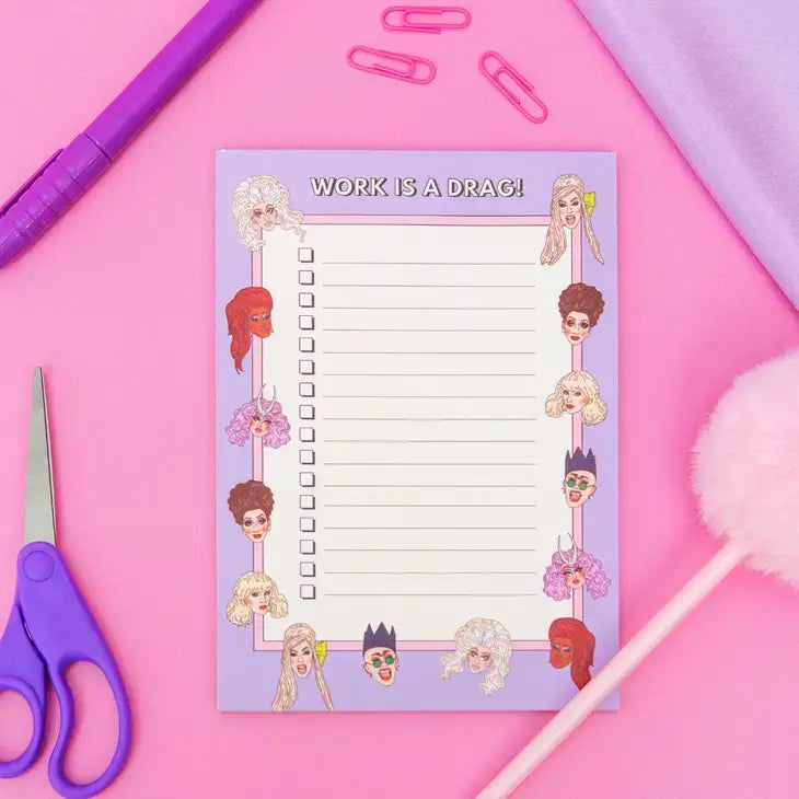 Work Is A Drag Notepad - PABOOM