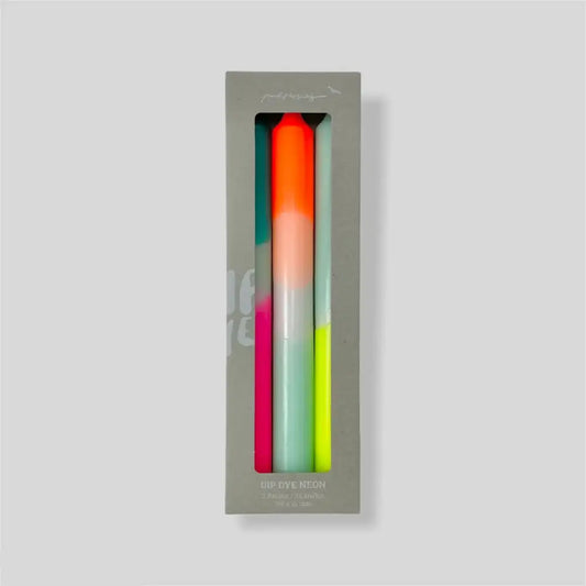 Rainbow Kisses Dip Dye Neon Candles - PABOOM