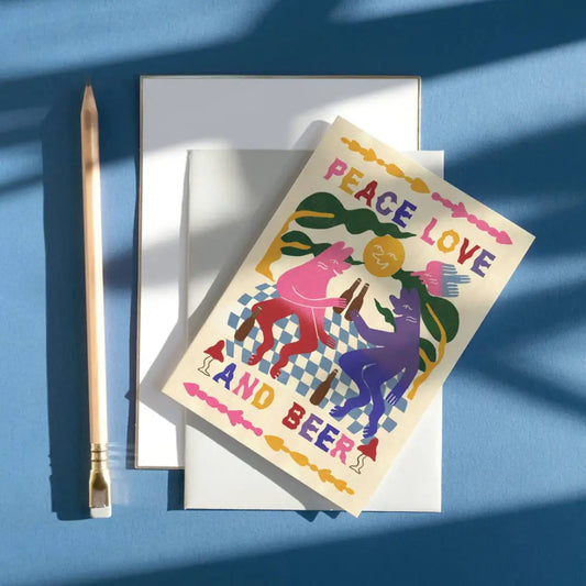 Peace, Love & Beer Card - PABOOM