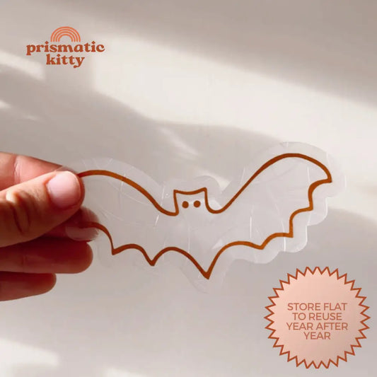 Prismatic Kitty - Bats Mini Suncatchers | Set of 3 Window Clings | Spooky