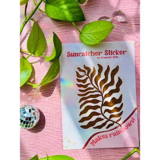 Prismatic Kitty - Botanical Suncatcher | Window Cling | Rainbow Maker Sticker