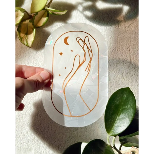 Prismatic Kitty - Celestial Magic Suncatcher Sticker | Window Cling | Witchy