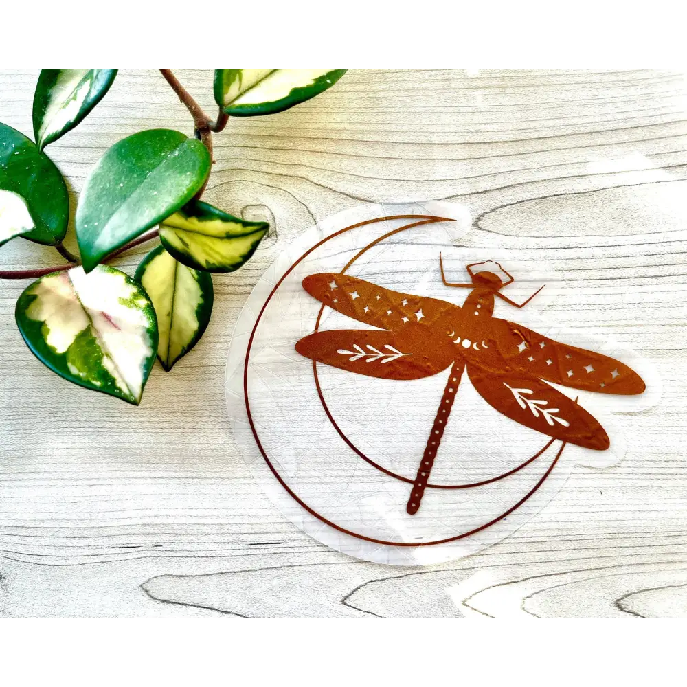 Prismatic Kitty - Dragonfly Suncatcher Sticker | Crescent Moon Window Cling