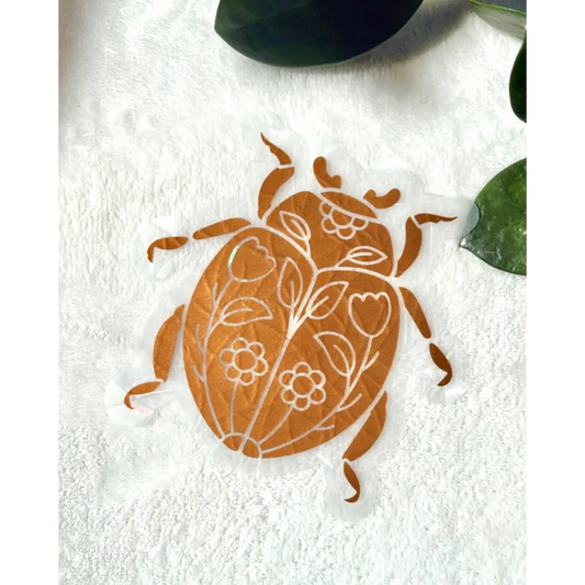Prismatic Kitty - Floral Ladybug | Beetle Suncatcher | Window Cling